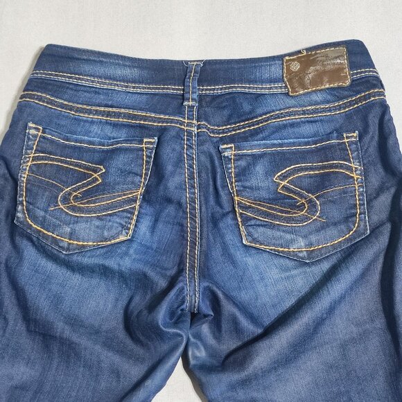 Silver Jeans Suki Capri women's size 29 ink blue straight leg - Picture 4 of 15